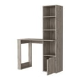 thumbnail image 5 of DUOSONG Riverton Computer Desk With Bookcase 4-Tier Shelf And Cabinet Gray Engineered Wood Furniture Dining Furniture Kitchen Islands & Carts, 5 of 7