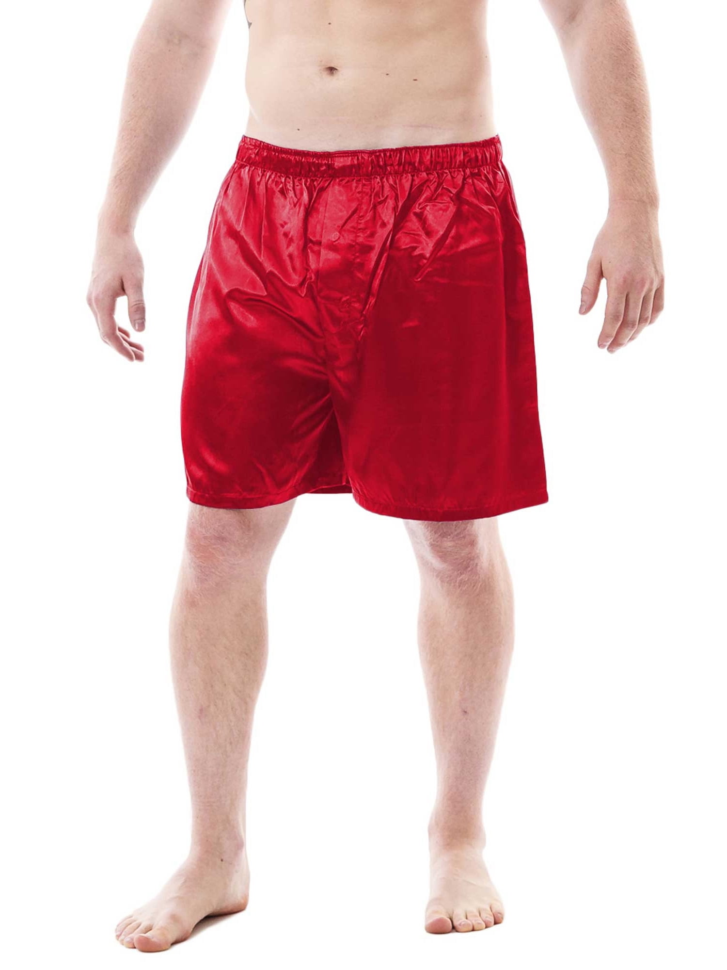 YuKaiChen Mens Trunks Underwear Silk Boxer Briefs Short Leg 