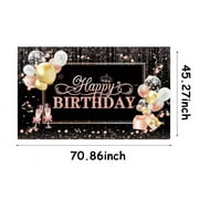 Happy Birthday Banner Backdrop for Girls Women Rose Gold Birthday Party Decorations Supplies Glitters Banner for Sweet Girls Women Birthday Party Favors Photography Background 45 x 70