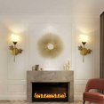 thumbnail image 2 of Flower Creative Indoor Wall Light E27 Lamp Holder Modern Art Deco Wall Light, Golden Simple Style Wall Lamp for Living Room Bedroom Corridor (A), 2 of 5