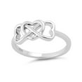 thumbnail image 3 of 925 Sterling Silver Oxidized Platinum Plated Infinity Hearts Women Valentines Day Gifts Ring, 3 of 4