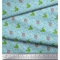 thumbnail image 2 of Soimoi Poly Georgette Fabric Geometric Shapes,Crocodile & Rhinoceros Kids Print Fabric by The Yard 42 Inch Wide, 2 of 3