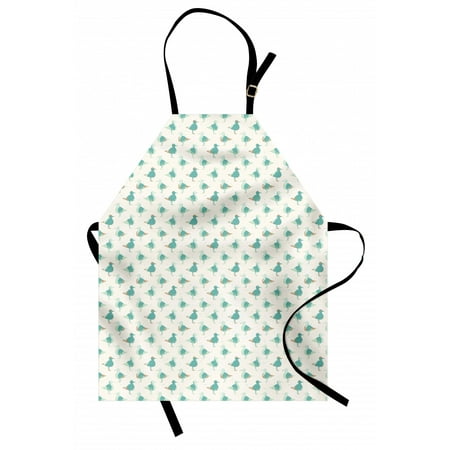 

Bird Apron Abstract Grunge Cartoon Silhouette of Woodcock in Pastel Colors Unisex Kitchen Bib with Adjustable Neck for Cooking Gardening Adult Size Almond Pale Green by Ambesonne