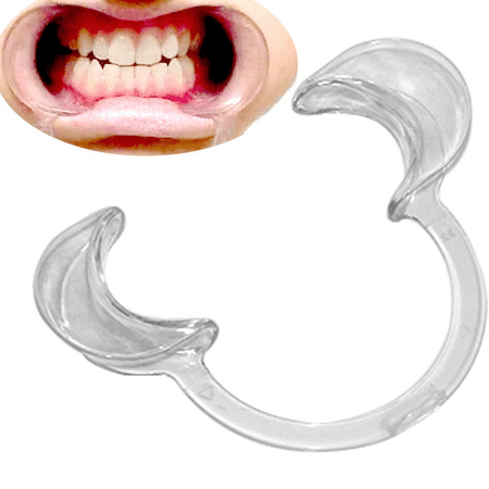 EZGO 20 Pcs Dental Cheek Retractor C-shape Mouth Opener Transparent Mouth Lip Opener