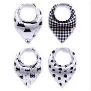 Baby Bandana Drool Bibs Set 4-Pack Unisex Absorbent Cotton Masks and Hills