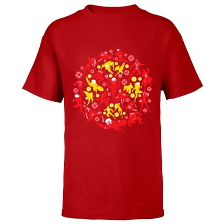 Marvel X-Men X Logo Super Heroes – Short Sleeve T-Shirt for Kids – Customized-Red