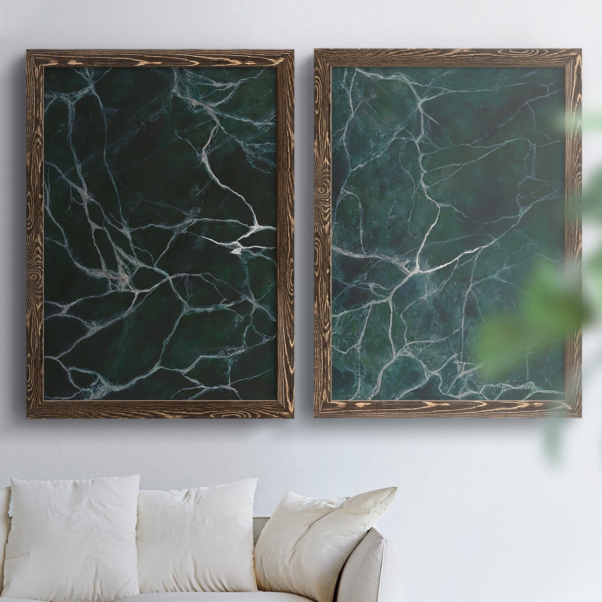 Jade Marble I - Premium Framed Canvas 2 Piece Set - Ready to Hang
