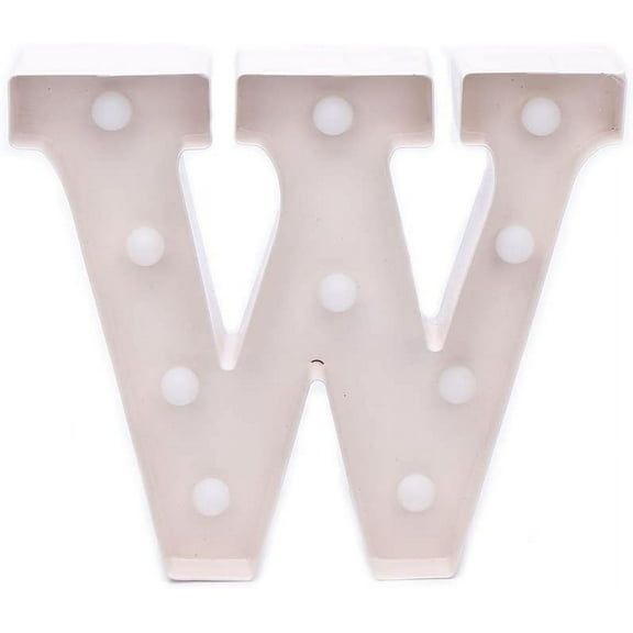 Home by Jackie Inc Decorative White Vintage Rustic Metal Hanging Light up LED Letter “W”