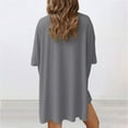 thumbnail image 6 of Htigea 2 Piece Women Summer Outfits Oversized Short Sleeve Shirts and Elastic Waist Stretch Slim Shorts Matching Sets Casual Homewear Gray XXXL, 6 of 8