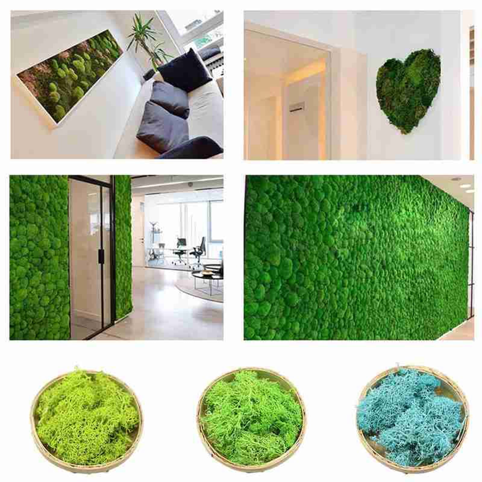 10g/bag Keep Dry Green  Moss Vase Artificial Turf Plastic Garden Landscape Decor 