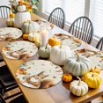 thumbnail image 3 of Fall Round Placemats Set of 4 Pumpkin Squirrel Place Mats Thanksgiving Woven Placemat Sunflower Autumn Maple Leaves Beige Circle Braided Table Mat for Kitchen Dining Table Party Home Decor 15 Inch, 3 of 9