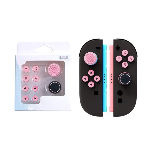 Silicone Joystick Caps for Switch 2 Joycon, Directional Colorful Button Covers Thin Design Button Stickers, Anti-Slip Keycaps and DIY Button Replacement Kit