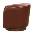 thumbnail image 6 of Swivel Accent Chair | Stylish Barrel Design for Any Room | 100% Caramel Top Grain Leather Upholstery | No Assembly Required, 6 of 6