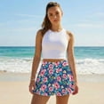 thumbnail image 4 of FUIALDOLG Hawaiian Tropical Flower Active Athletic Skort for Women Summer Activewear High Waisted Golf Skirt Palm Leaf Floral Tennis Skirt with Pocket Mini Active Skirt for Running,Baseball,XL, 4 of 8