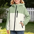thumbnail image 2 of HAiming Kids Athletic Jacket Hooded Long Sleeve Color Block Hiking Jacket Fall Winter Workout Jacket with Pockets, 2 of 7