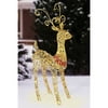 Holiday Time Glitter Metallic Crystal Bead Standing Buck LED Light Sculpture, 42" Tall