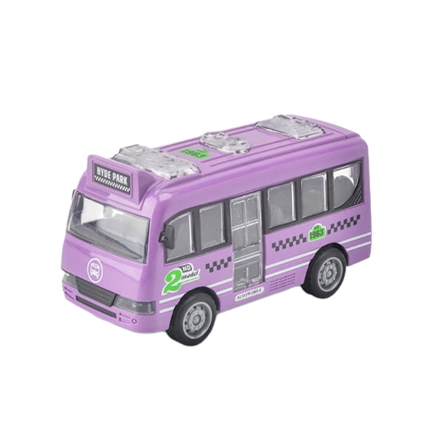 Autobús escolar de juguete, modelo a escala, para niños pequeños. Puerta abatible, resistente y seguro. No necesita pilas. Vehículo educativo con ruedas de goma y plástico.