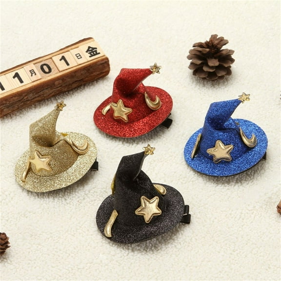 Halloween Witch Decor,Holiday Party Dress Up Female Witch Hat Hairpin Cross-border Hot Specter Festival Funny Decoration Hairpin Halloween Clip