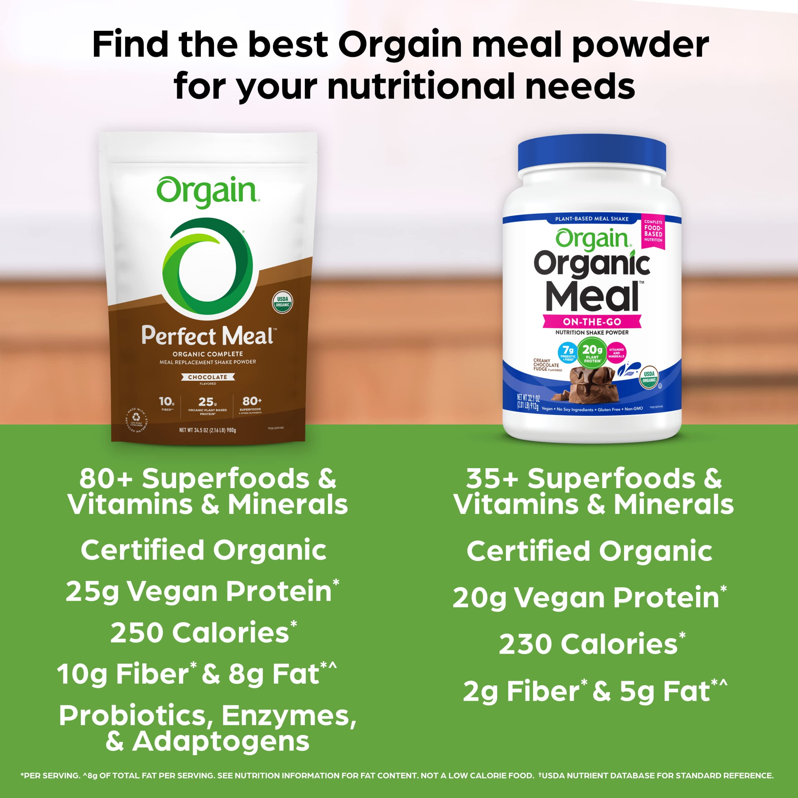 Orgain ® Organic Plant Based Perfect Meal Protein Powder Choclate