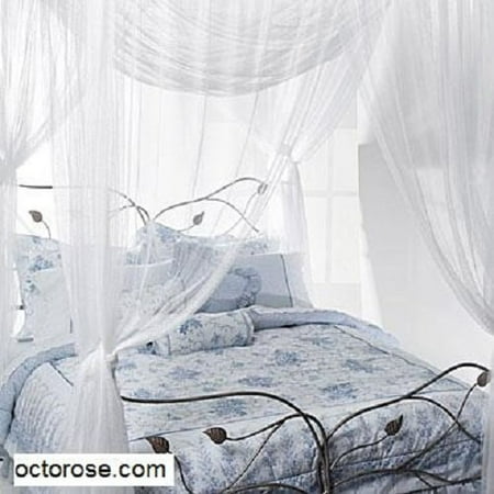 Octorose 4 Poster Bed Canopy Netting Functional Mosquito Net Full This On Opens A Dialog That Displays Additional Images For Product With The Option To Zoom In Or Out