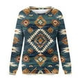 thumbnail image 4 of Xqxayjr Women's Western Aztec Print Fall Tops Casual Loose Long Sleeve Tunic Tops Shirts Fashion Lightweight Crewneck Sweaters Tops Outfits, 4 of 4