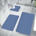 thumbnail image 1 of Juego de alfombrillas de baño de espuma suave y absorbente: alfombrillas antideslizantes para baño con gran capacidad de absorción de agua, lavables a máquina y de secado rápido para ducha, inodoro, 1 of 6