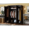 thumbnail image 2 of 100% Solid Wood Kyle 4-Door Wardrobe Armoire with Solid Wood Doors, 2 of 4