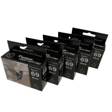 5PK Black Ink Cartridge for Epson 69 T0691 - Fits Epson Stylus CX5000 6000 7000F 7400 7450 8400 9400F