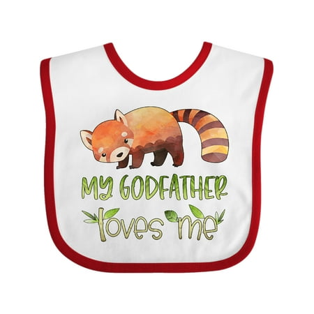 

Inktastic My Godfather Loves Me Cute Red Panda Gift Baby Boy or Baby Girl Bib