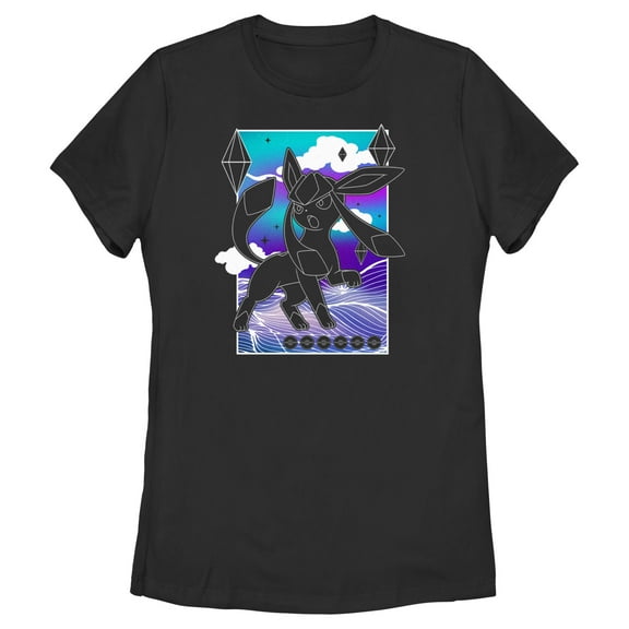 Women's Pokemon Glaceon Neon Light Graphic T-Shirt