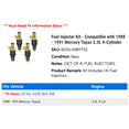 thumbnail image 2 of Fuel Injector Kit - Compatible with 1988 - 1991 Mercury Topaz 2.3L 4-Cylinder 1989 1990, 2 of 2