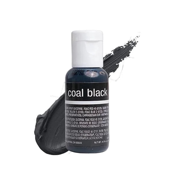 Chefmaster Coal Black Liqua-Gel Food Coloring - Vibrant Color - Professional-Grade Dye for Icing, Frosting, Fondant - Baking & Decorating - Fade-Resistant - Easy-to-Use - 0.70 oz