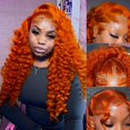 thumbnail image 1 of Peluca LRV Ginger HD con encaje frontal, 100% cabello humano, 20 pulgadas, naranja, 1 of 6