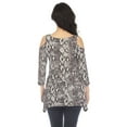 thumbnail image 3 of White Mark Women's Maternity Snake Print Cold Shoulder Tunic, 3 of 6