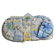 Bambini Newborn Baby Clothing Set Boy 80pc Baby Clothing Starter Set with Diaper Bag-Blue
