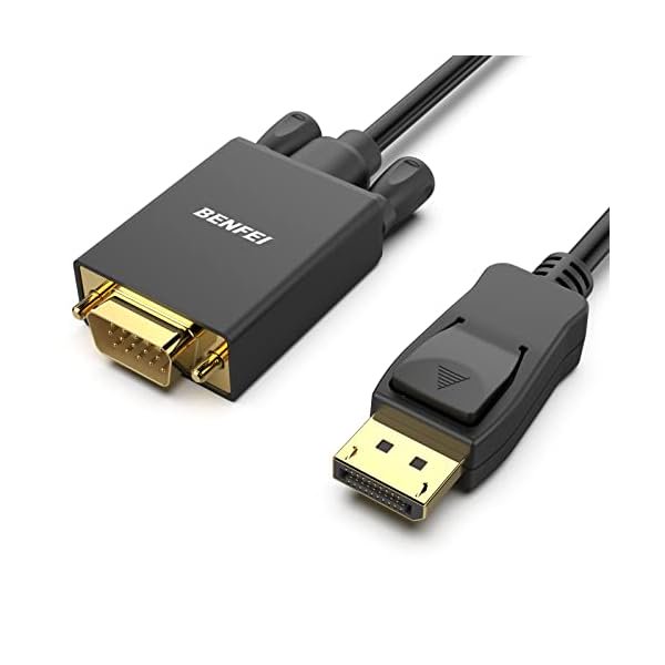 wonima11 DisplayPort to VGA Cable, 1.8M Display Port of Computer/Laptop to VGA of Monitor/Projector Gold-Plated Adapter (Not Bidirectional,Not Compatible with HDMI or USB)
