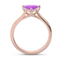 thumbnail image 4 of Diamond-Capitals 2.00 Carat Trillion Cut Simulated Amethyst Gemstone Womens Fancy Engagement Ring 18K Rose Gold Size 10, 4 of 7