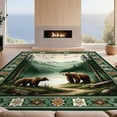 thumbnail image 2 of Design&I 4'x6' Washable Area Rug Cabin Sunset Wildlife Forest Border Woodland Bathroom Medieval for Reading Nook, Bedroom, Pet Friendly & Non-Slip Built-In Grip, 2 of 7