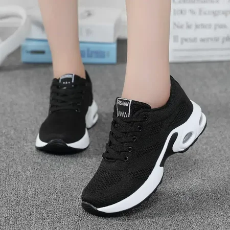 

Women‘s Casual Sneakers Air Cushion Running Shoes Breathable Lace-up Sports Shoes