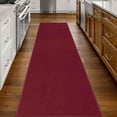 thumbnail image 3 of Ottomanson Non-Slip Rubberback Modern Solid 2x12 Indoor Runner Rug, 1'10" x 12', Red, 3 of 13