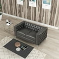thumbnail image 7 of Rnfurnishings 2-PC Leather Gel Living Room Furniture Sofa+Loveseat Set-Dark Gray, 7 of 7