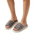 thumbnail image 3 of Willtoo Women's Plush Open Toe Slippers Cozy Fluffy Platform House Slides, 3 of 3