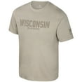 thumbnail image 3 of Men's Colosseum  Oatmeal Wisconsin Badgers Operation Hat Trick Dune Flag T-Shirt, 3 of 4