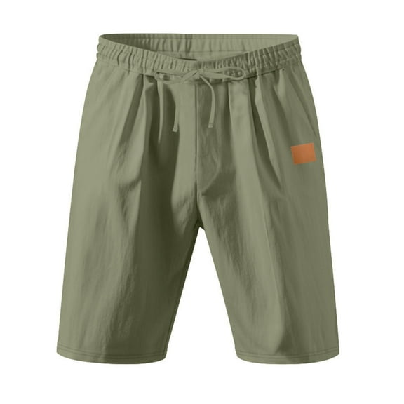 YLSDY Men's Casual Shorts Loose Drawstring Elastic Waist Pant 2025 Summer Lightweight Beach Vacation Shorts with Pockets Army Green L