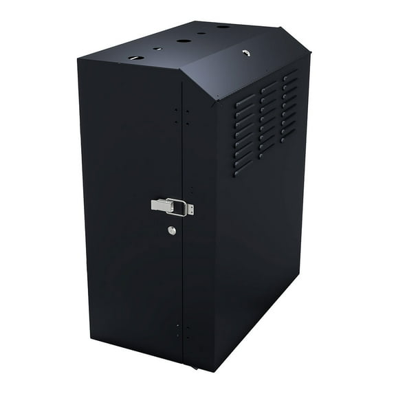 NavePoint 8U Vertical Server Rack Enclosure, Low Profile, 19.6" Deep, Max Weight Capacity 132lbs - 8U Network Cabinet Vertical Wall Mount, Perforated, Black