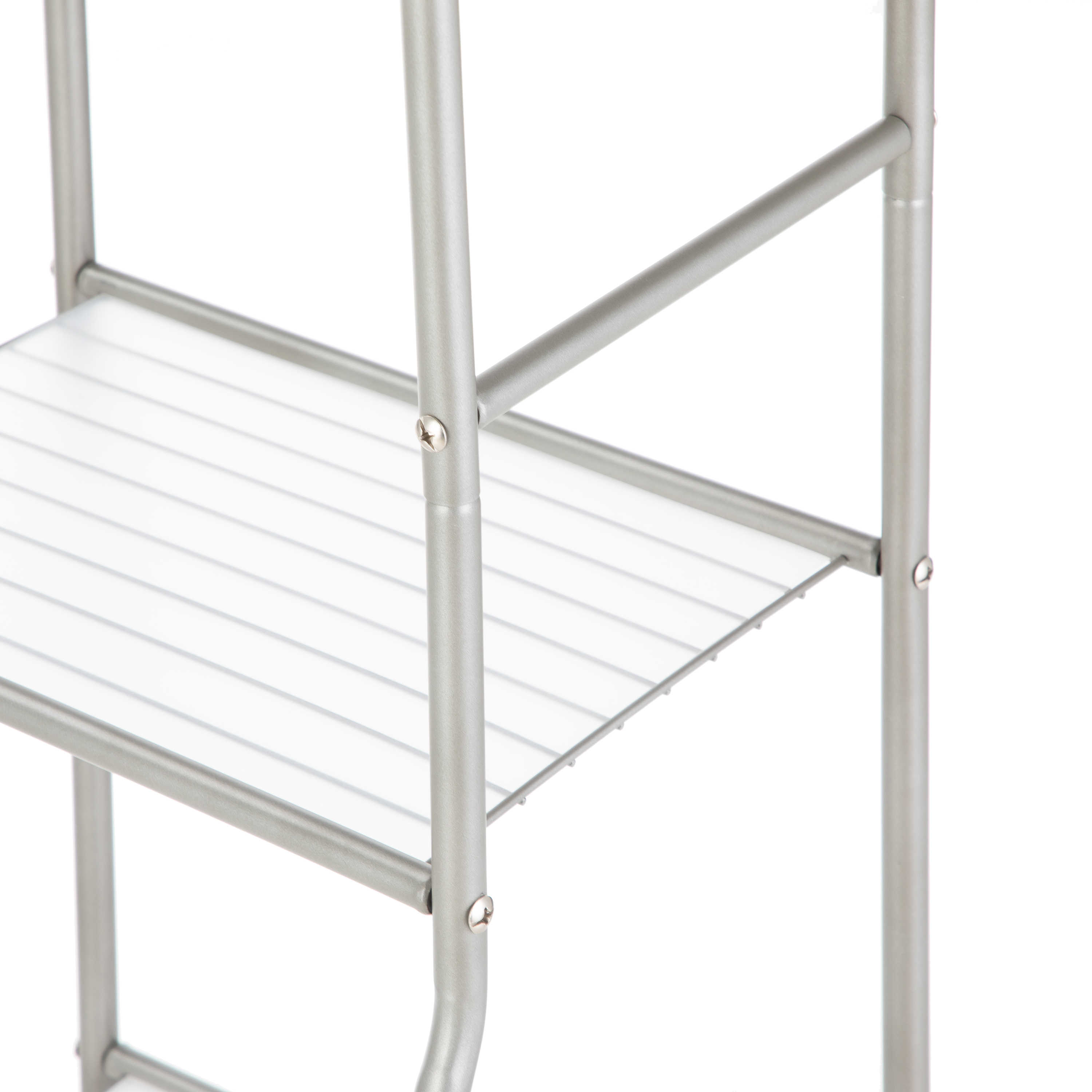 Mainstays 5-Shelf Bathroom Storage Tower with Steel Frame in Satin Nickel