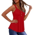 thumbnail image 6 of XFLWAM Womens Cute Babydoll Tank Tops Sleeveless Ruched Front Button Summer Peplum Flowy Going Out Y2K Camisole, 6 of 9