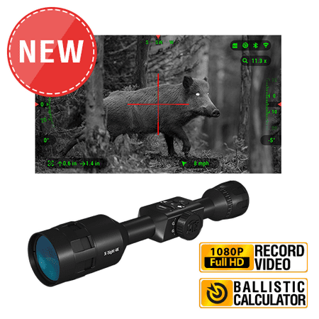 ATN X-Sight 4K Pro 3-14x Smart Day/Night Rifle Scope - Ultra HD 4K technology with Full HD Video, 18+ hrs Battery, Ballistic Calculator, Rangefinder, WiFi, E-Compass, Barometer, IOS & Android (Best Ship Finder App)