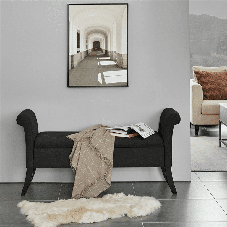Yaheetech Modern Tufted Storage Bench with Rolled Arms photo 2
