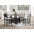 thumbnail image 5 of 2-Piece Black/Light Grey Counter Height Dining Chairs - Solid Wood with Cushioned Back, 5 of 7